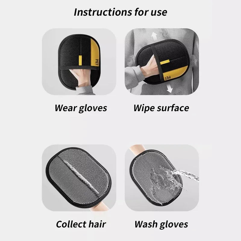 Double-Sided Pet Hair Remover Glove – Grooming Mitt & Fur Collector