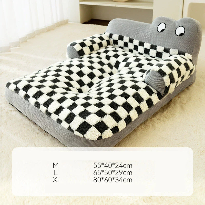 Warm Plush Dog Sofa Bed – Soft Winter Cushion for Small & Large Dogs