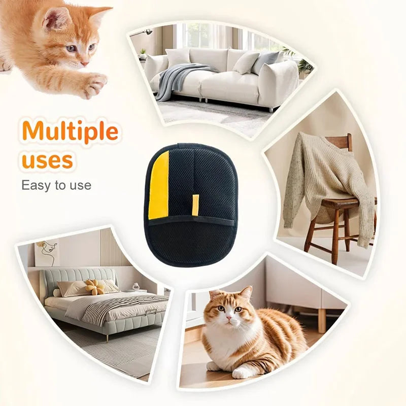 Double-Sided Pet Hair Remover Glove – Grooming Mitt & Fur Collector