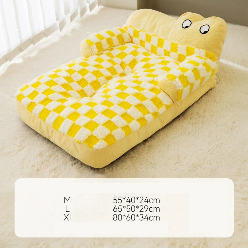 Warm Plush Dog Sofa Bed – Soft Winter Cushion for Small & Large Dogs
