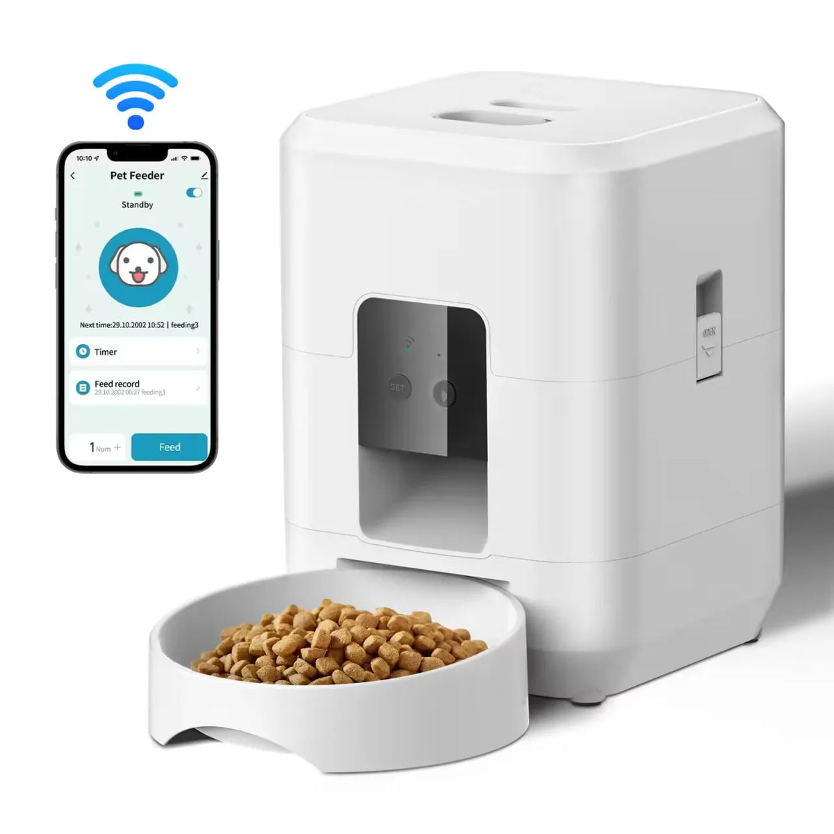 Smart Automatic Dog Feeder – Timed Portion Control, Wi-Fi or Button Model