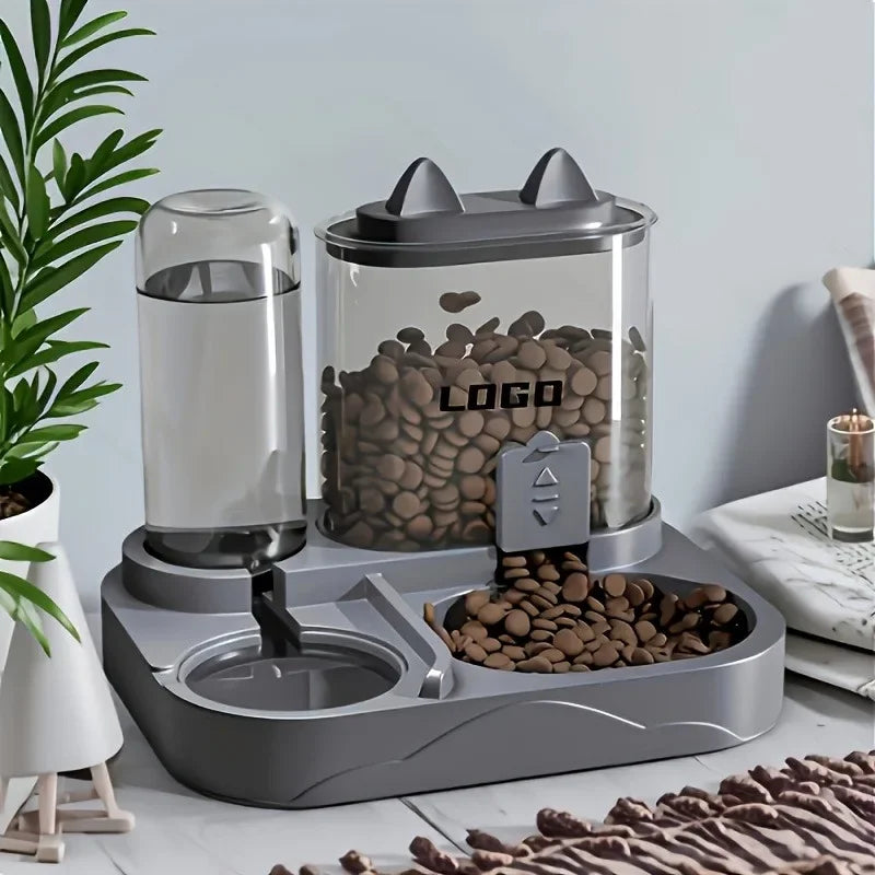 2-in-1 Gravity Pet Feeder & Water Dispenser – Large Capacity, No Batteries Needed