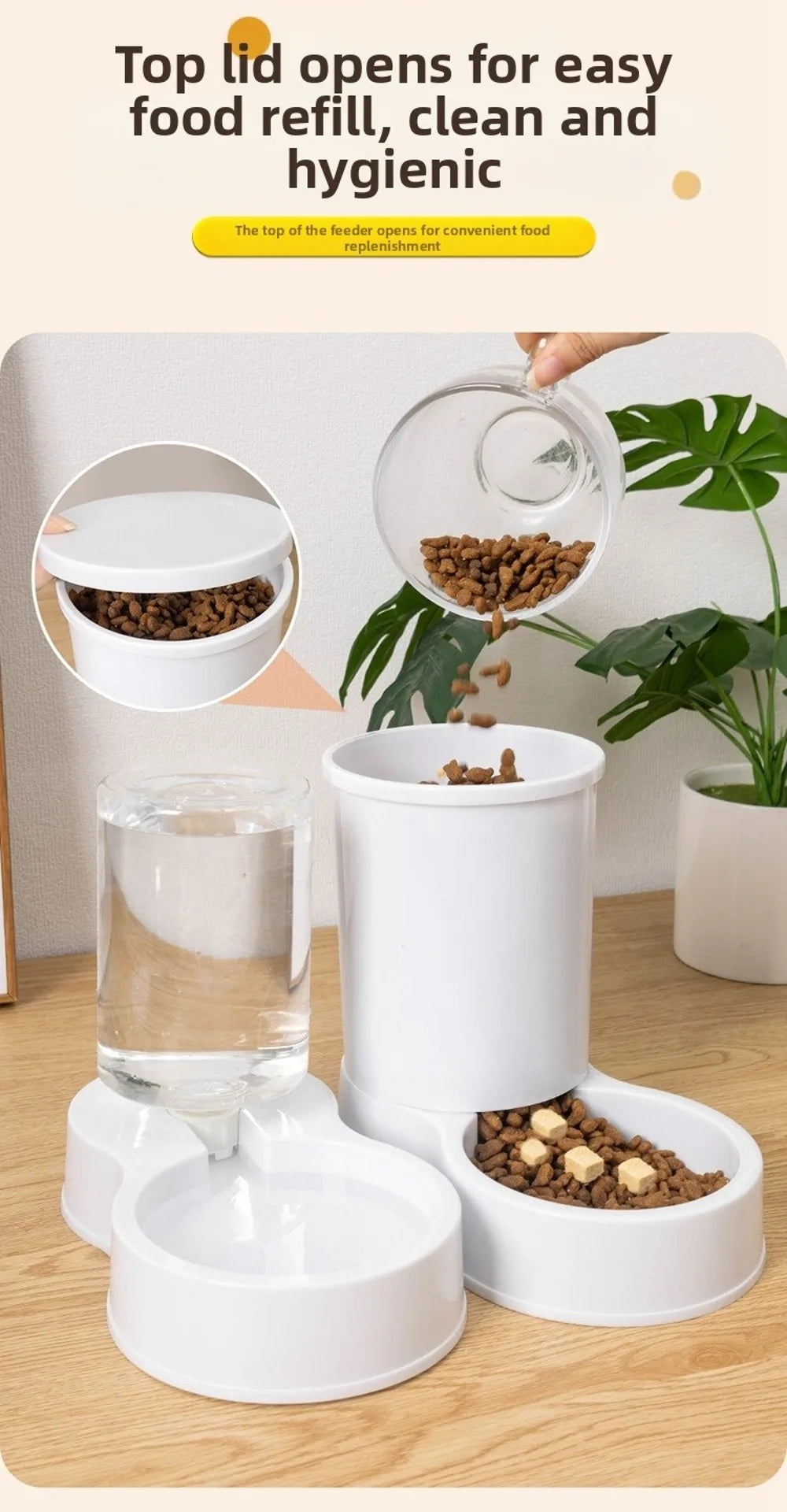 Automatic Gravity Dog Feeder or Water Dispenser – 1.2 L Water / 1.5 kg Food