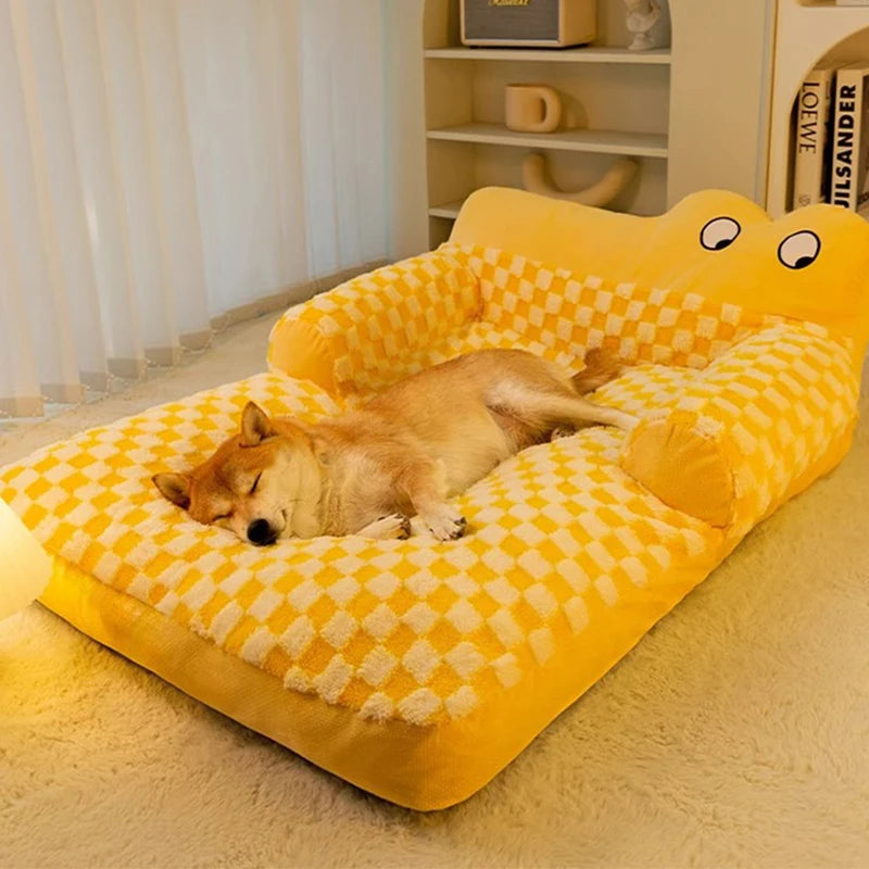 Warm Plush Dog Sofa Bed – Soft Winter Cushion for Small & Large Dogs