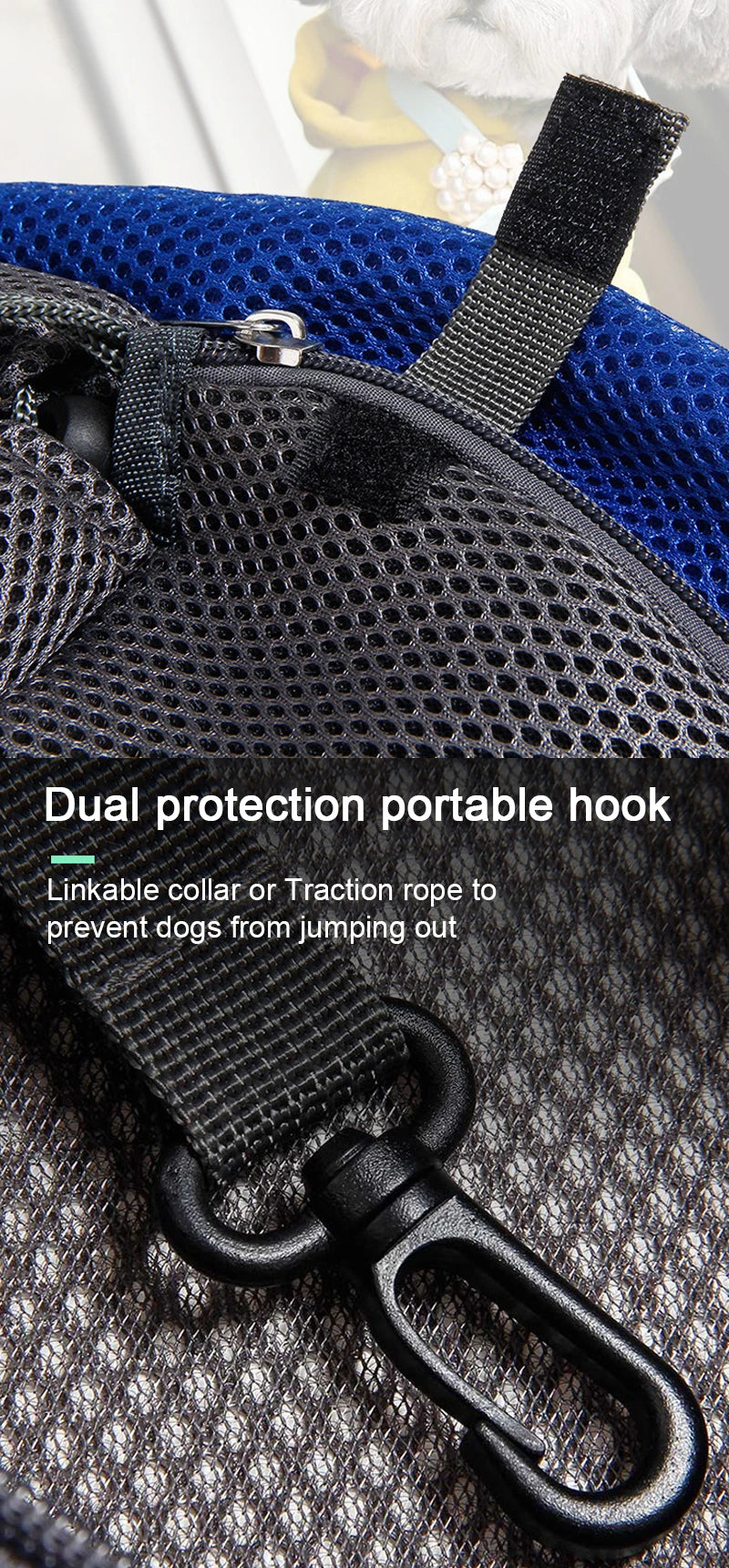 Breathable Mesh Dog Sling Carrier – Crossbody Pet Bag for Small Dogs