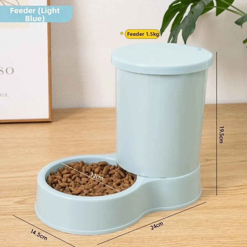 Automatic Gravity Dog Feeder or Water Dispenser – 1.2 L Water / 1.5 kg Food