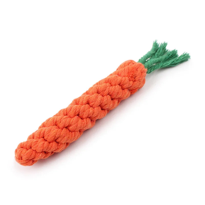 Cotton Rope Carrot Chew Toy – Durable Tug Toy for Puppies (Multipacks)