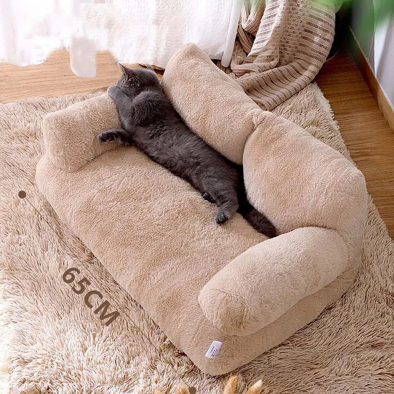 Fluffy Pet Sofa Bed – Removable, Washable & Non-Slip for Small Dogs