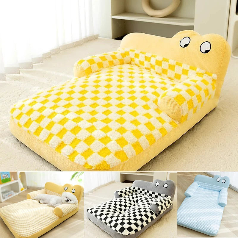 Warm Plush Dog Sofa Bed – Soft Winter Cushion for Small & Large Dogs