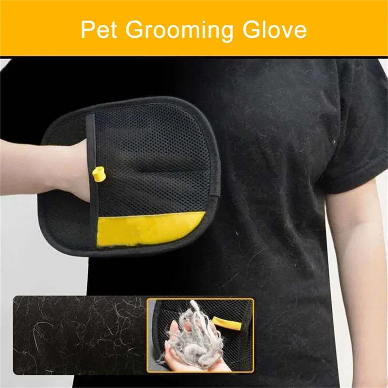 Double-Sided Pet Hair Remover Glove – Grooming Mitt & Fur Collector