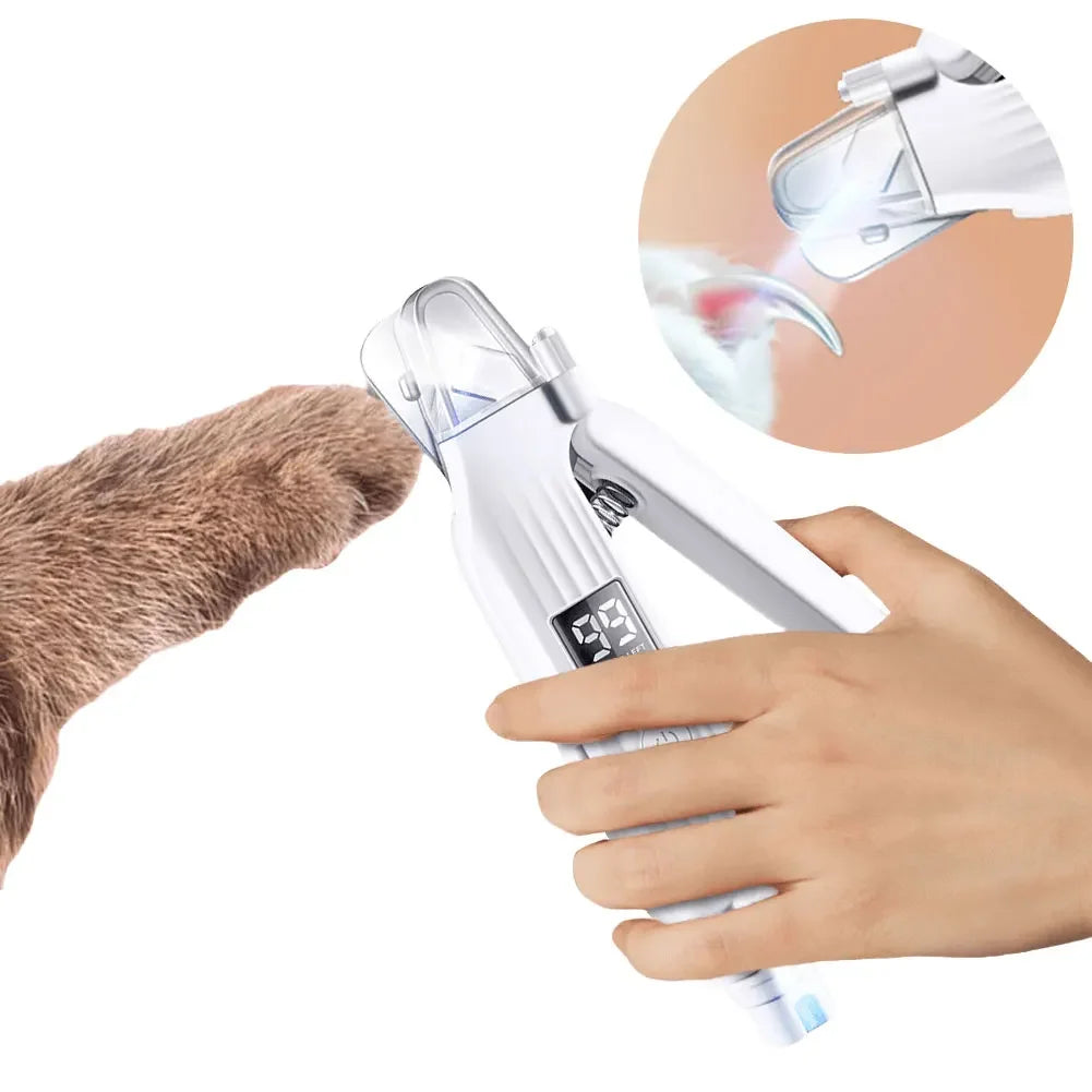2-in-1 Dog Nail Grinder & Clipper – Rechargeable, Quiet, with LED Light
